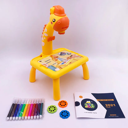 Mini Led Projector Art Drawing Table Light Toy for Children Kids Painting Board Small Desk Educational Learning Paint Tool Craft